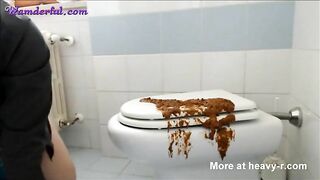 Shit on the toilet seat and smeared shit on her face