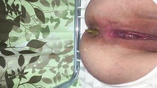 Soft creamy shit on portable toilet