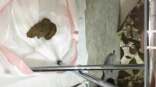 Soft creamy shit on portable toilet