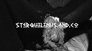 Slut making poop cakes while toying