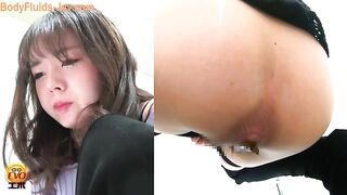 Dark sexy Jap asshole dropping shit