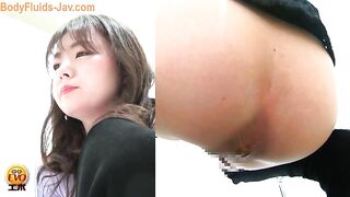 Dark sexy Jap asshole dropping shit