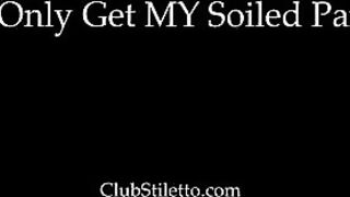 Sexy seductive babe teasing her lover with wet panties