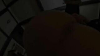 Beautiful huge ass lady shitting dark turd