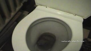 Cheeky lady shitting in the toilet