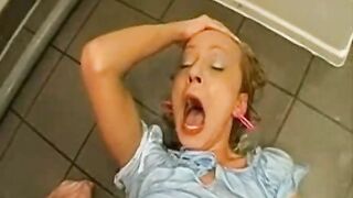 Blonde babe enjoying piss fuck