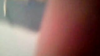 Chunky lady with huge boobs shitting