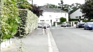 Blonde mature shitting in public