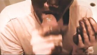 Smearing shit on her entire face