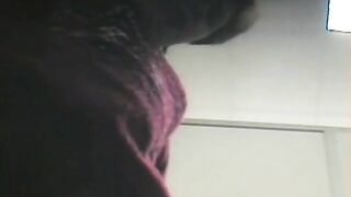 Chubby girl on hidden camera shits