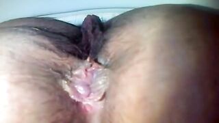 Close up of mature woman shitting