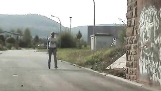 Dirty russian slut asks for pee