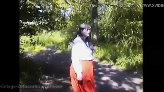 Naughty Elizabeth piss in the forest