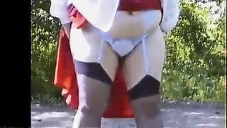 Naughty Elizabeth piss in the forest