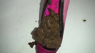 Girl shits in shoe