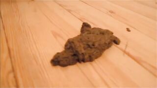 Girl poops in standing pose