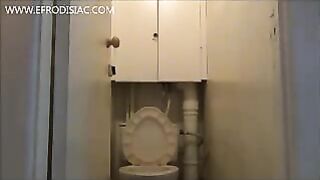 Girl shit in the toilet