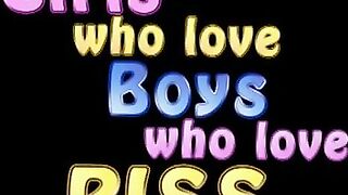 Mix of girls pissing for boyfriends