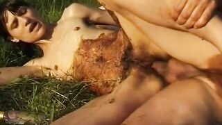 Hairy retro scat show