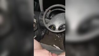 Beautiful piss in the car