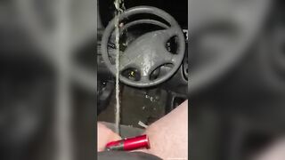 Beautiful piss in the car