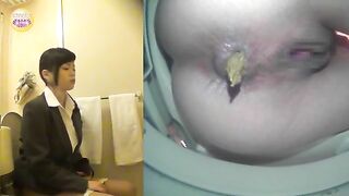 Hidden camera voyeur Asian girl caught pooping