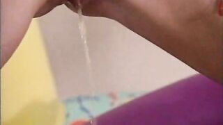 Skinny slim brunette getting piss love