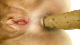 Hot MILF shitting close up
