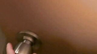 Very hot looking busty gets her boobs covered in pee