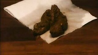 Sexy tall girl with shaved pussy love shitting