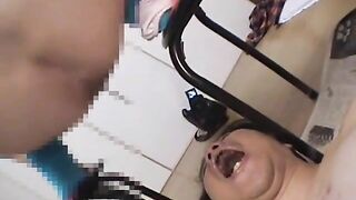 Long shit into opened mouth