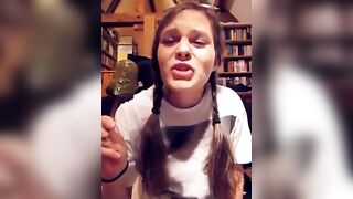 Lunatic babe eats a scatcicle