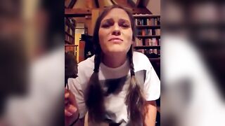 Lunatic babe eats a scatcicle