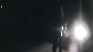 Mature woman poops in public