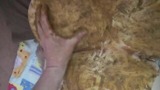 Huge boobs wife covered in shit getting hammered