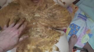 Huge boobs wife covered in shit getting hammered