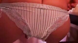 Stunning round ass and hot panty poop