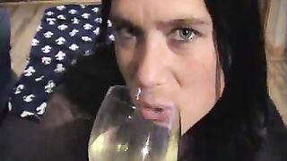 Piss and cum with blowjob