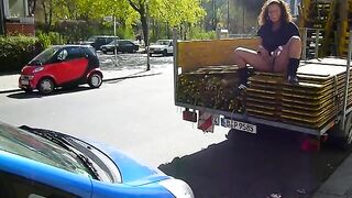 Piss shower on the truck