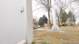 Hot Pissing view from the back