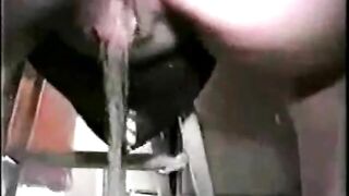 Hairy hot shitty lady dropping shit and pee