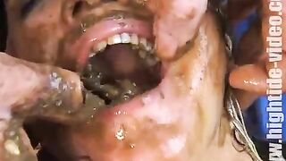 Girl eats her friend's ass and shit