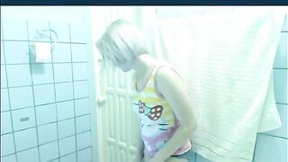 Blonde cute Russian teen in hot enema