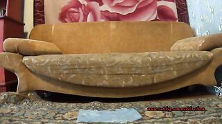 Sexy woman masturbating, she is pooping with fart