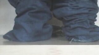 Lady takes a huge shit and wipes it with paper.