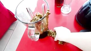 Gorgeous bbw lady dropping shit at home