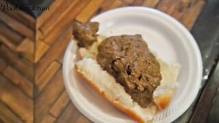 Sticky shit on hot dog buns