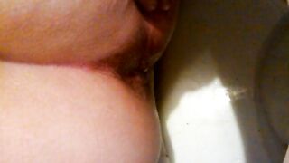 Shitting closeup in the toilet