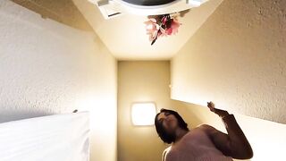 Toilet slavery closeup