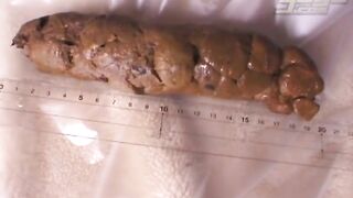 Uncensored huge Japanese poop closeup